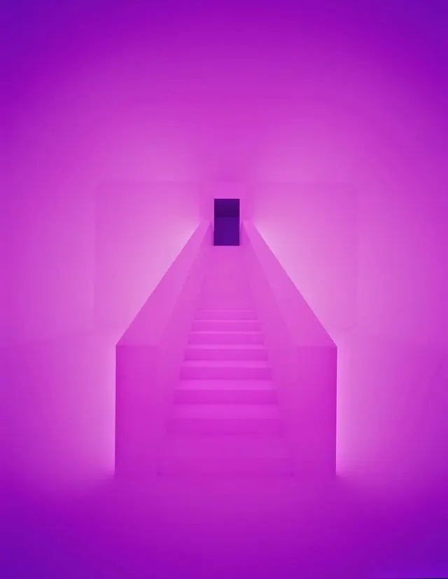 Neon Purple Perspective Corridor, minimal, geometric, vibrant