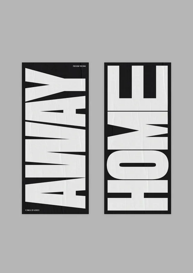 Away Home Typography Layout, minimal, swiss, monochrome