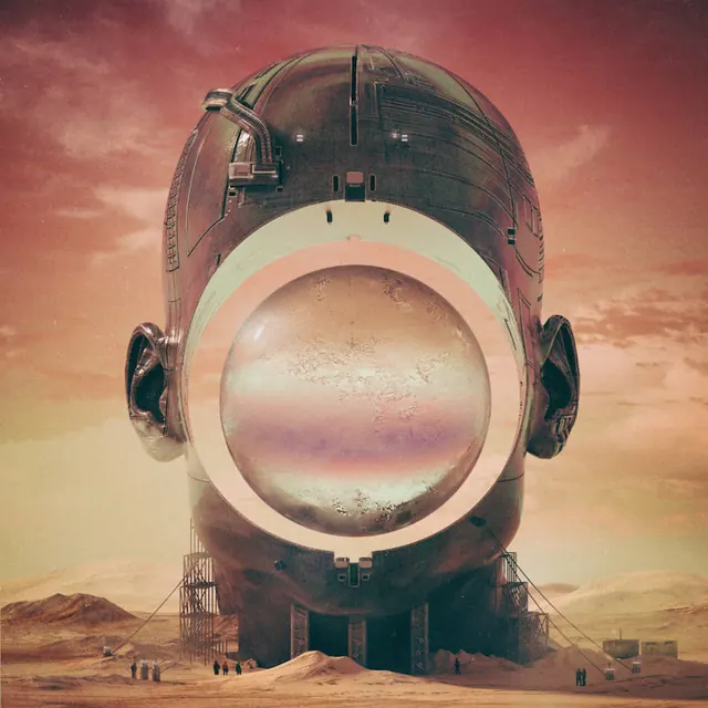 Spacecraft and Earth Perspective Illustration, 3d-render, technical, warm