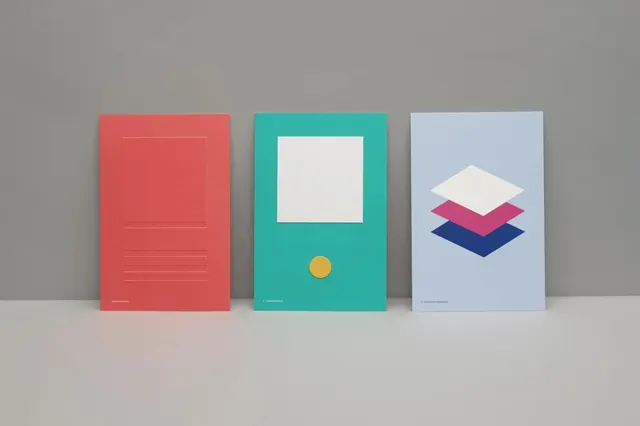 Geometric Abstract Graphic Composition, minimal, swiss, vibrant