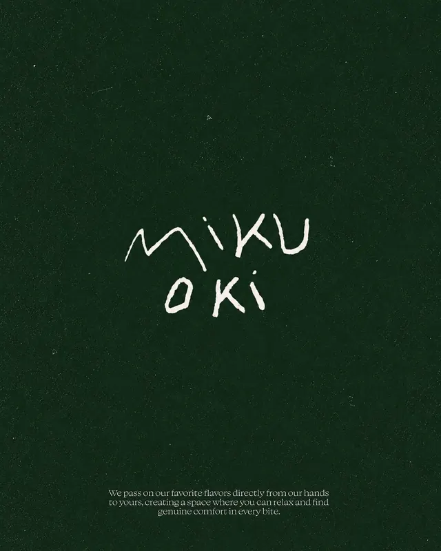Miku Oki Typography Design, minimal, brutalist, dark