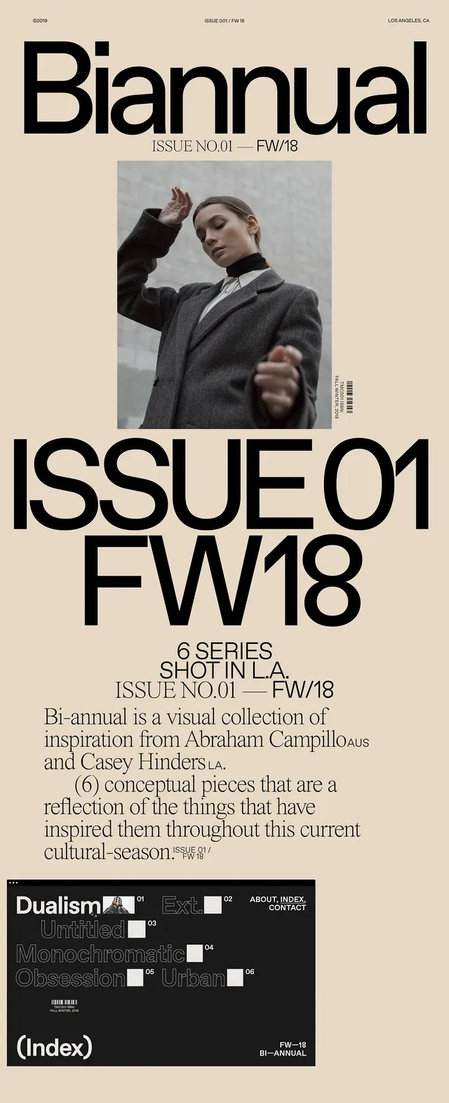 Biannual Issue 01 18, minimal, swiss, monochrome