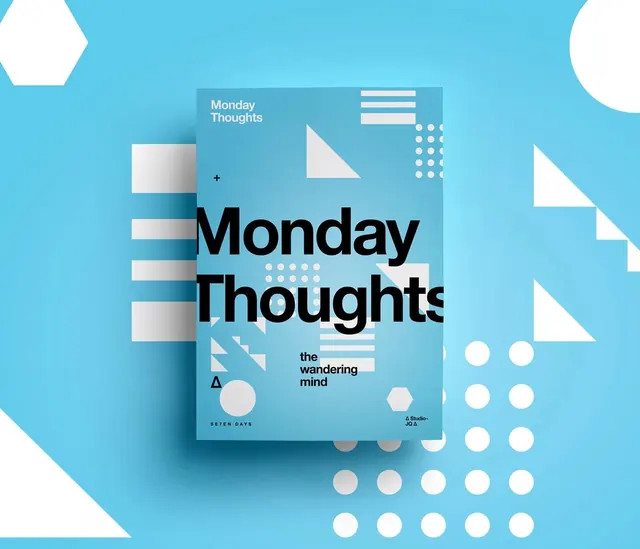 Monday Thoughts Editorial Design, minimal, swiss, vibrant
