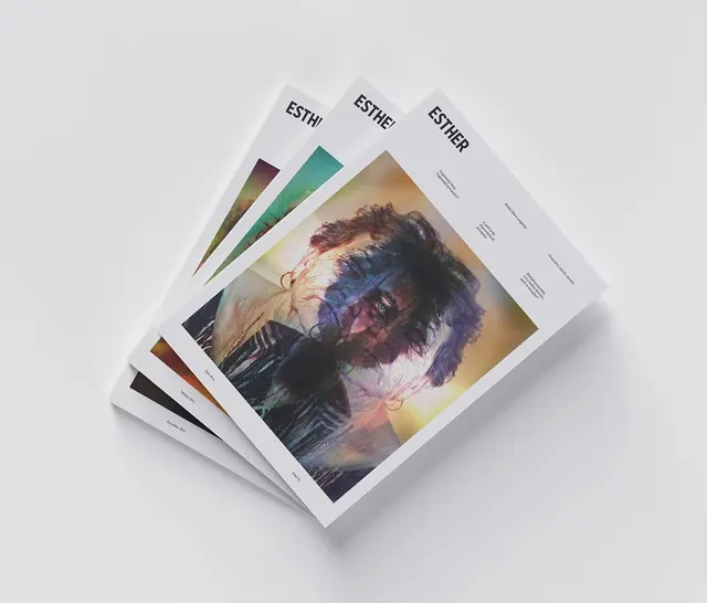 Editorial Layout Mockup with Abstract Illustration, editorial, minimal, light