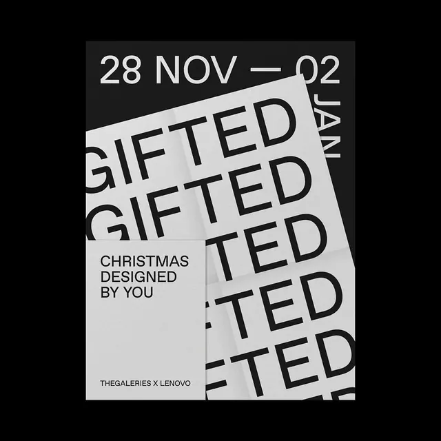 Christmas Designed Gifted Poster, minimal, swiss, monochrome