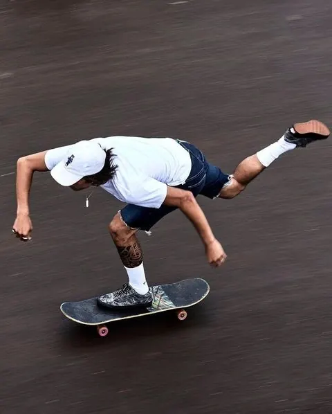 Skateboarder in Mid-Air, photographic, dark
