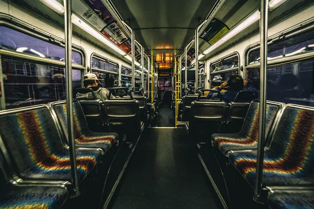 Interior of a Modern Train Carriage, photographic, corporate-clean, dark