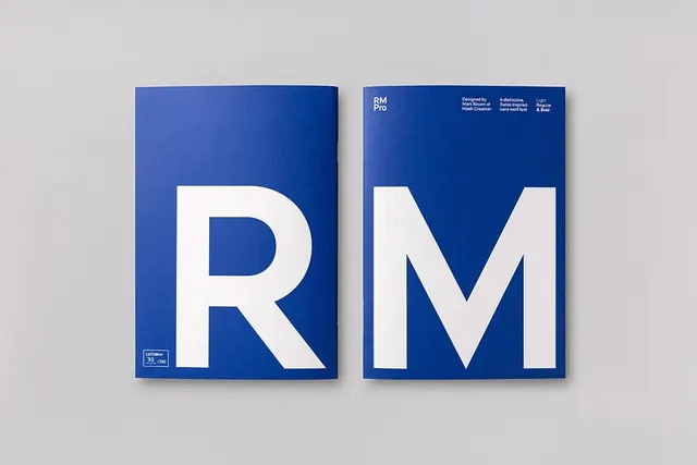 RM Wordmark Identity, minimal, swiss, vibrant