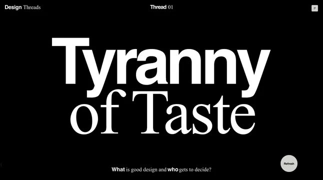 Tyranny of Taste, minimal, brutalist, dark