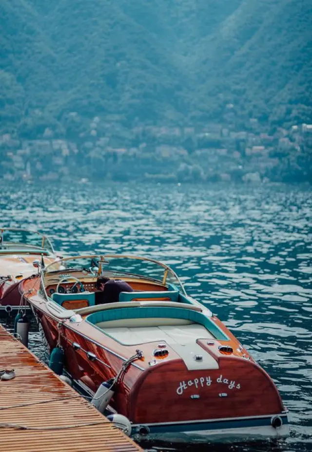 Lake Como Boat Scene, photographic, organic, cool