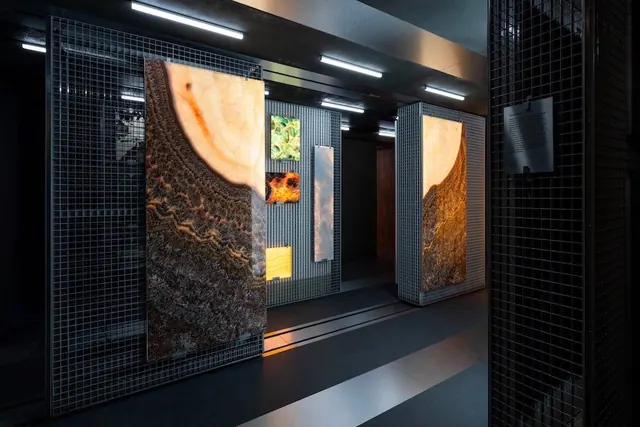 Modern Interior Gallery with Abstract Art, luxury, minimal, dark