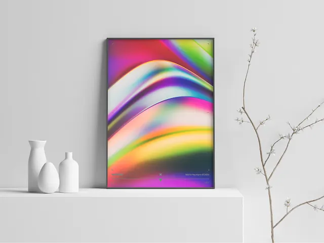 Abstract Gradient Wave Poster Mockup, gradient-heavy, abstract, vibrant