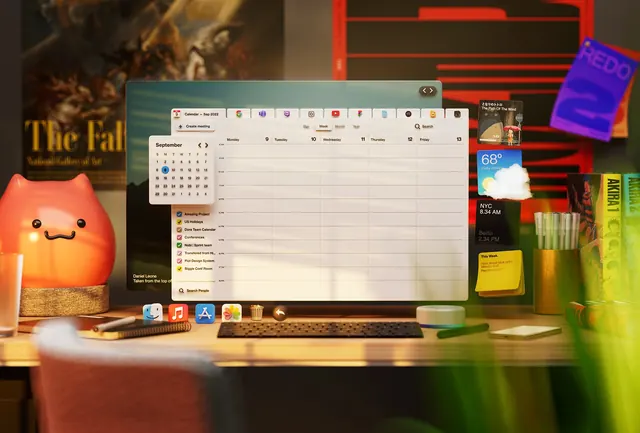 Calendar Dashboard Mockup, glassmorphism, 3d-render, vibrant
