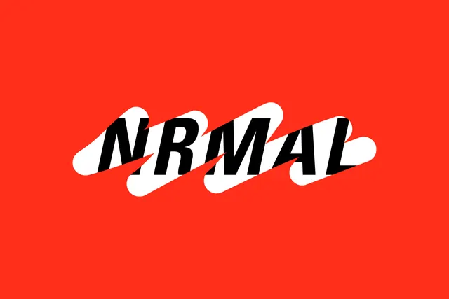 NRMAL Wordmark Design, minimal, brutalist, vibrant