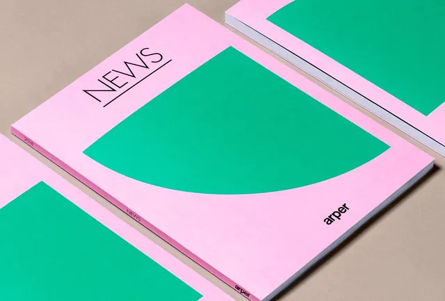 Minimalist News Magazine Mockup, minimal, swiss, vibrant