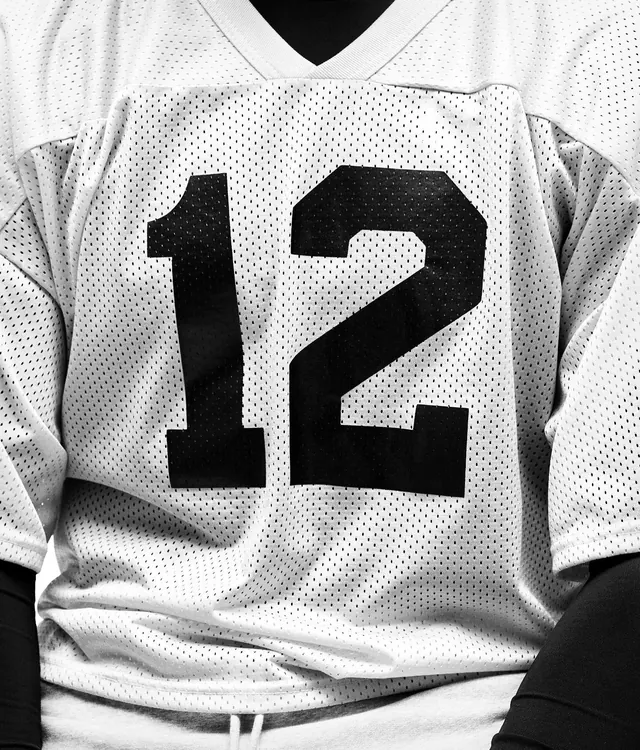 Jersey Number 12 Mockup, minimal, flat, monochrome