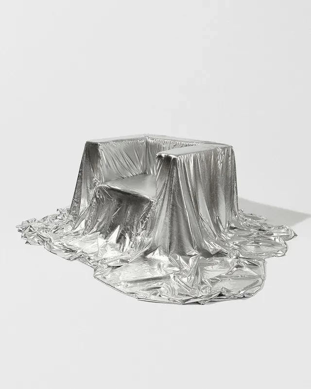 Metallic Fabric 3D Render, minimal, luxury, monochrome