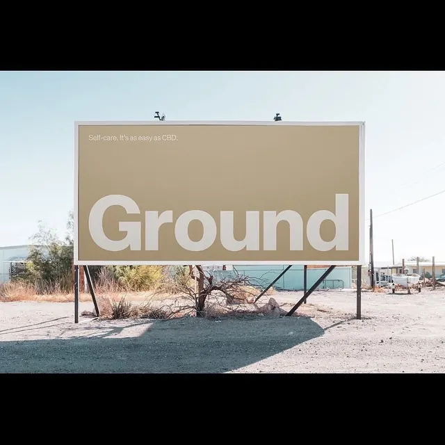 Ground Billboard Mockup, minimal, corporate-clean, muted