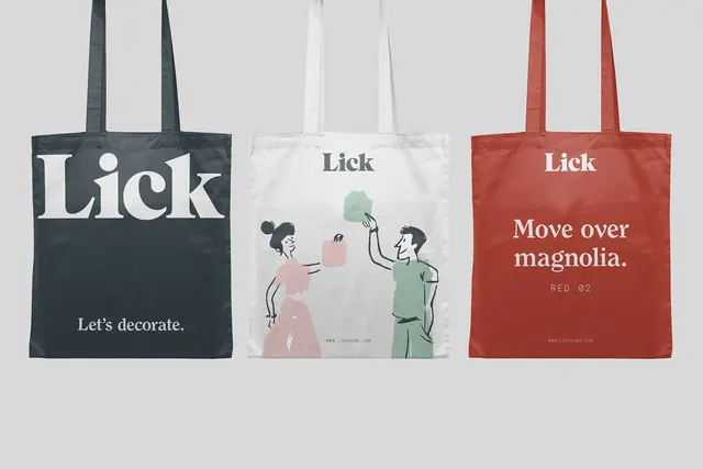 Lick Branding Mockup, minimal, flat, high-contrast