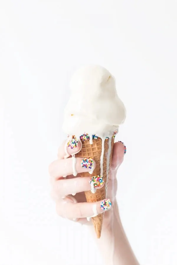 Hand Holding Ice Cream Cone, minimal, photographic, light