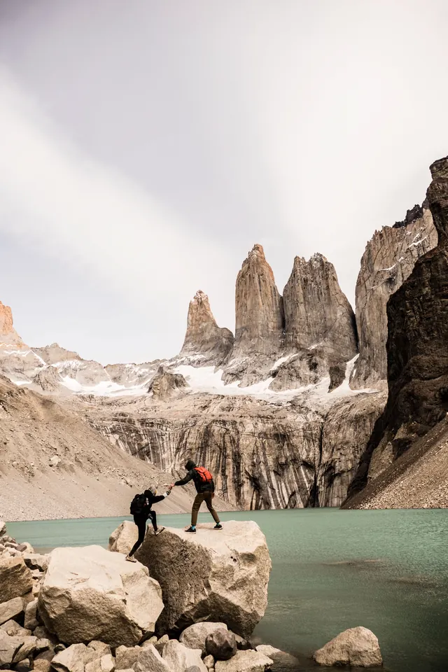 Mountain Landscape with Figures, photographic, organic, muted