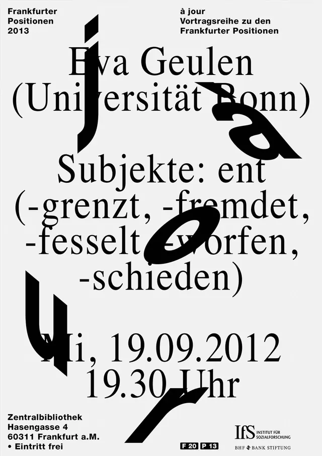 Eva Geulen Lecture Poster, brutalist, neo-brutalist, high-contrast