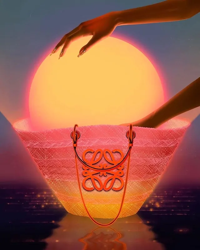 Surrealist Sun and Hand Illustration, organic, abstract, vibrant