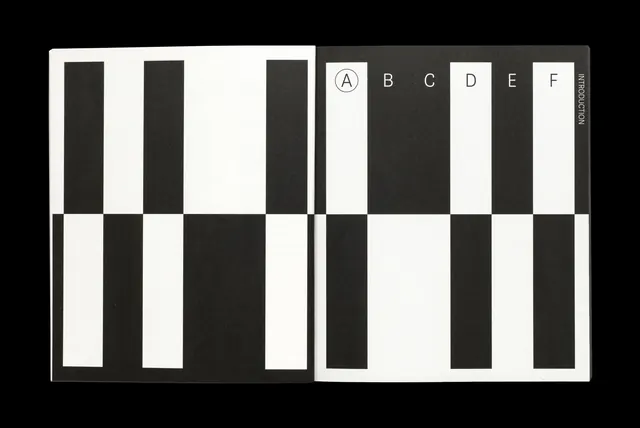Monochrome Geometric Grid with Lettering, minimal, swiss, monochrome