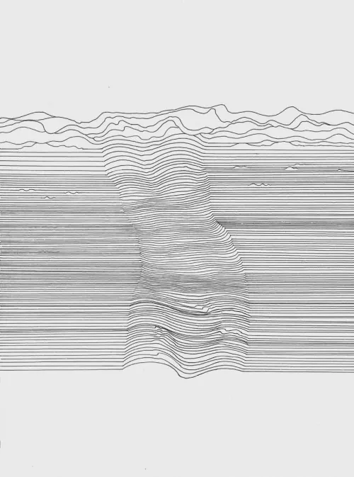 Abstract Line Waveform Graphic, minimal, monochrome, monochrome