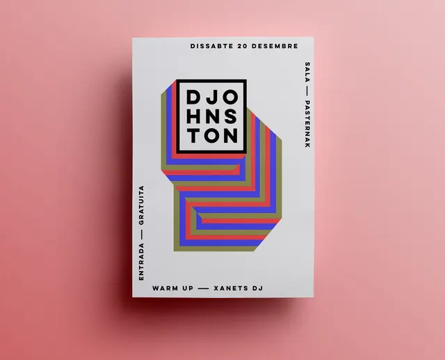 DJ NTON Event Poster, minimal, swiss, vibrant