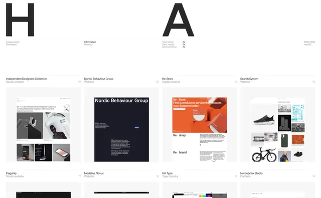 Graphic Design Portfolio Layout, minimal, swiss, light