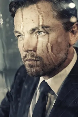 Close-up Portrait of a Man with Facial Scars, photographic, dark-mode, dark