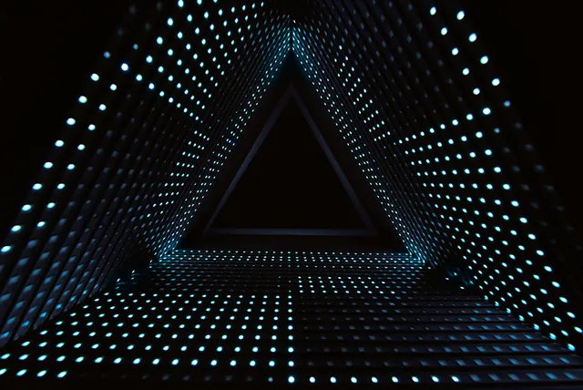 Geometric Dot Matrix Triangle, dark-mode, geometric, dark