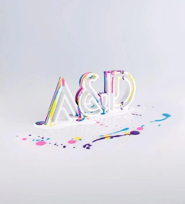 3D Abstract Lettering Design, playful, 3d-render, vibrant