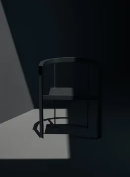Minimalist Chair 3D Render, minimal, geometric, dark