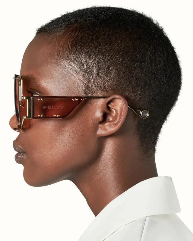 Portrait of a Person Wearing Avant-Garde Eyewear, luxury, photographic, warm