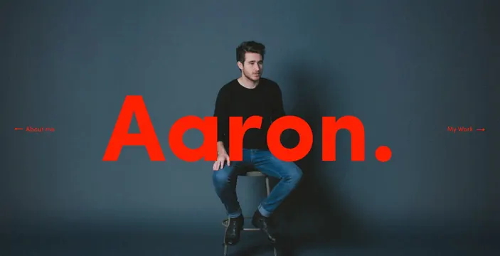 Aaron Wordmark and Portrait, minimal, photographic, high-contrast