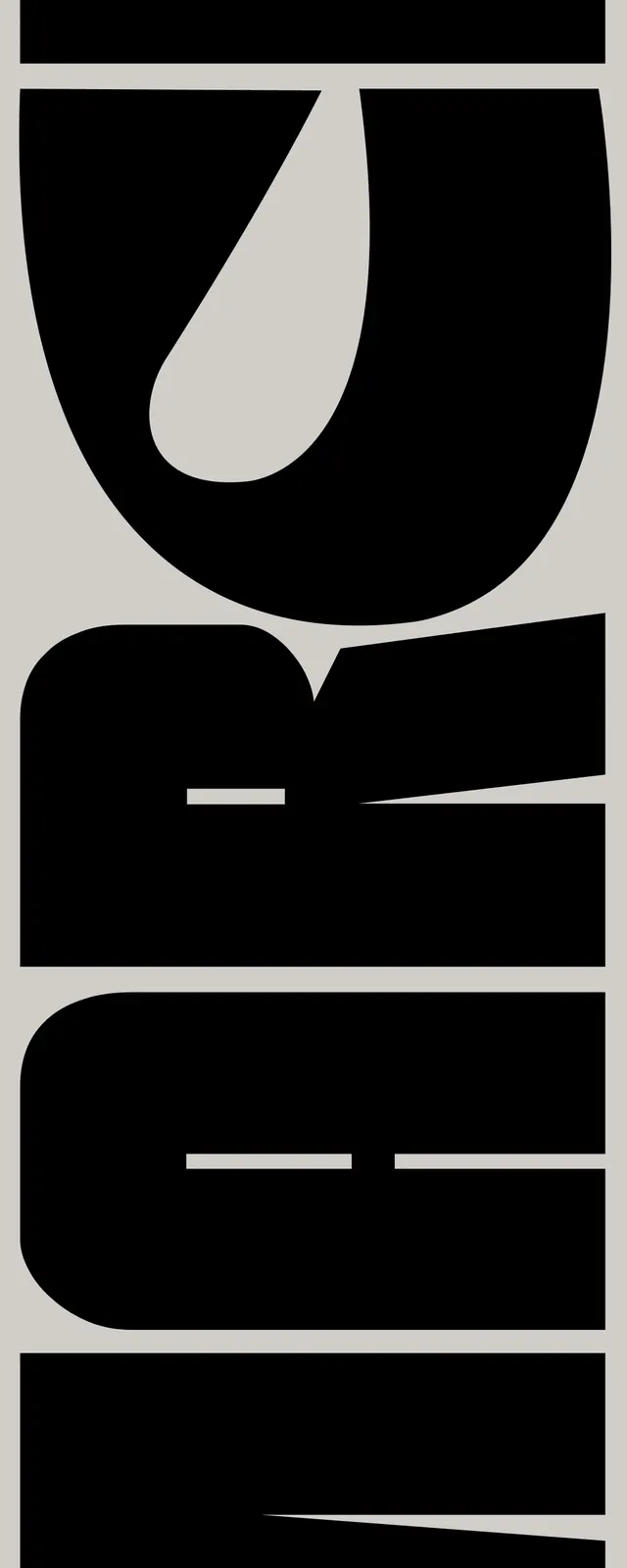 Vertical Wordmark Design, minimal, brutalist, high-contrast