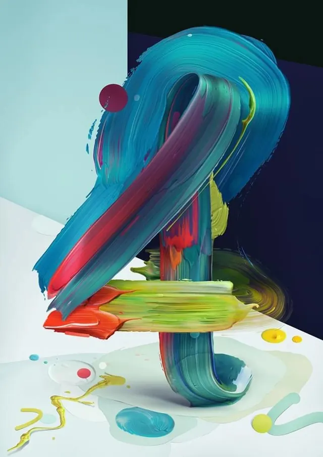 Abstract Fluid Ribbon Illustration, organic, abstract, vibrant