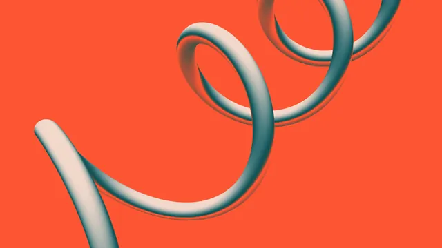 Abstract Fluid Ribbon Graphic, 3d-render, organic, vibrant