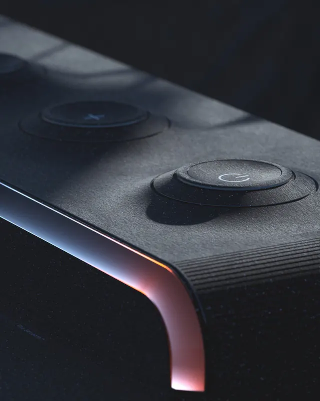 Hardware Device Mockup, minimal, dark-mode, dark
