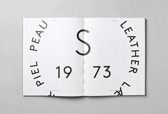 Minimalist Circular Typography Spread, minimal, swiss, monochrome