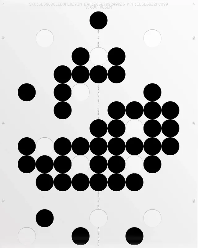 Dot Matrix Typography Design, minimal, swiss, monochrome