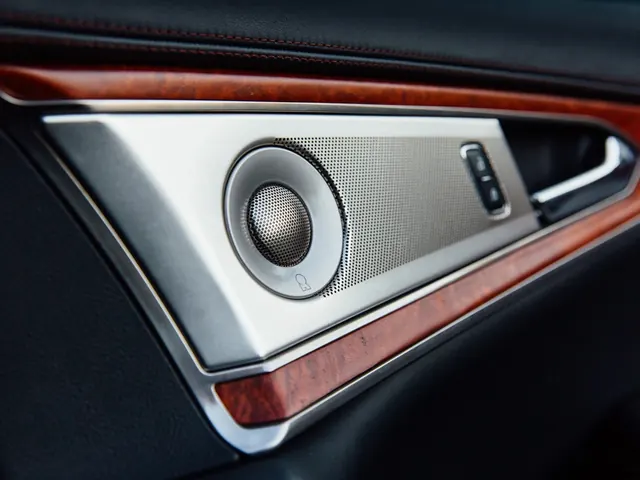 Luxury Car Interior Door Panel Detail, luxury, photographic, dark