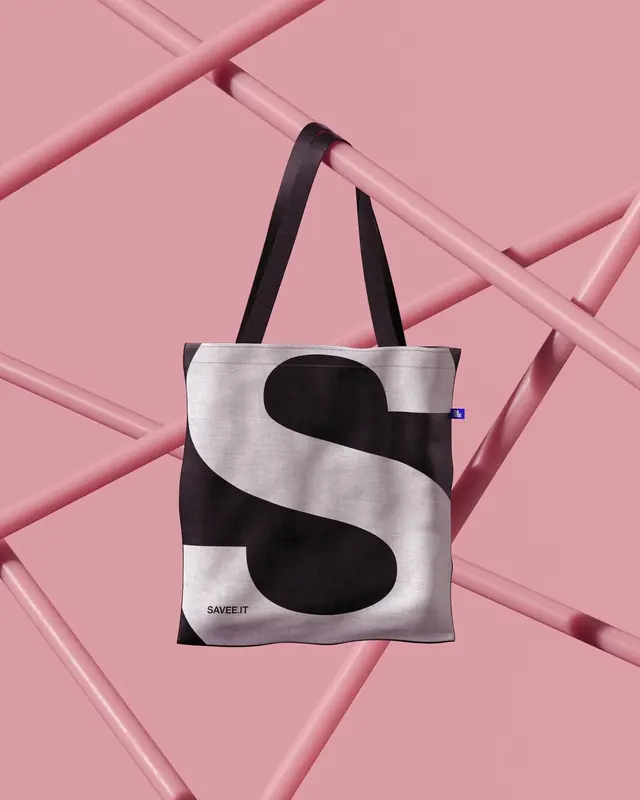 Graphic S Tote Bag Mockup, minimal, geometric, high-contrast