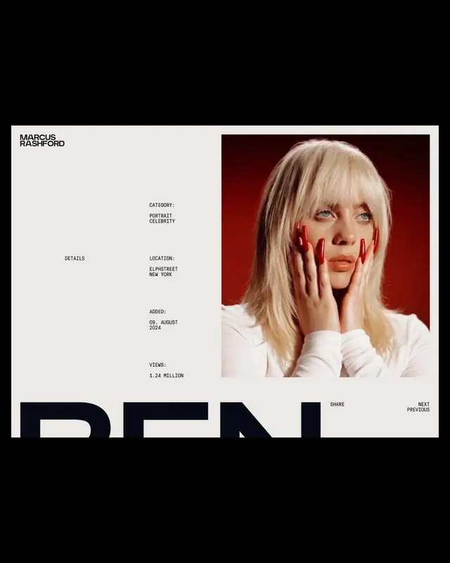 Editorial Portrait and Typography Layout, minimal, editorial, light