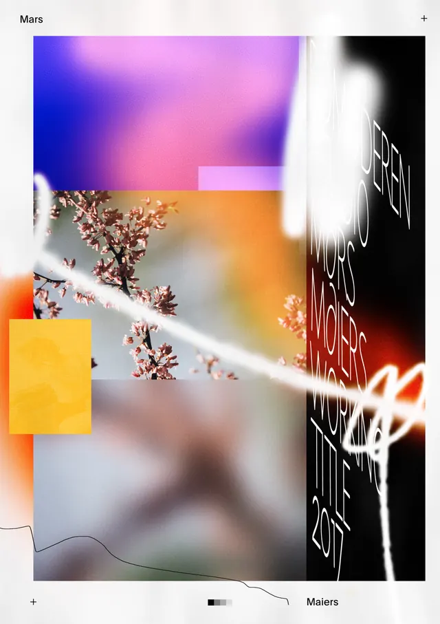 Abstract Collage with Floral Elements, maximalist, abstract, vibrant