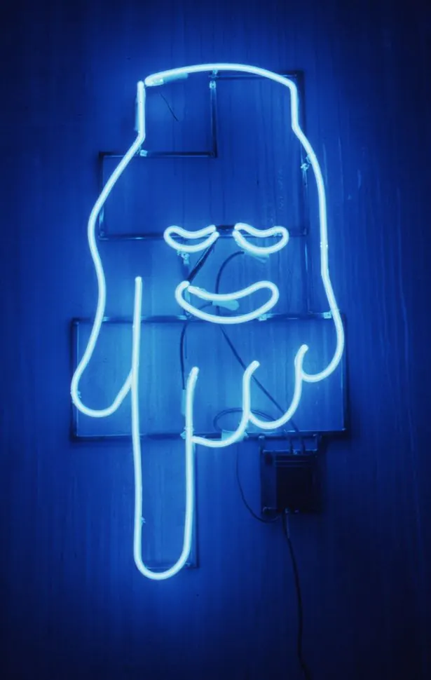 Neon Line-Art Face Illustration, minimal, line-art, dark