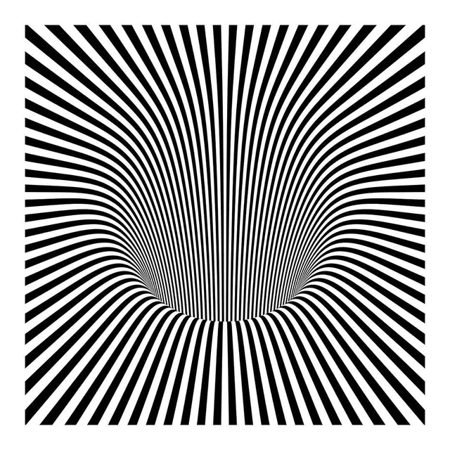Optical Illusion Warp Pattern, minimal, monochrome, monochrome