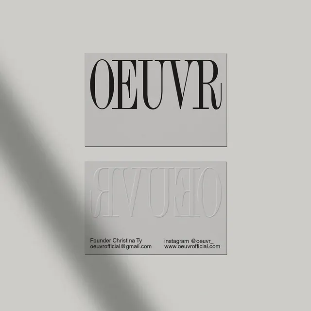 OEUVRE Wordmark and Identity Mockup, minimal, swiss, monochrome